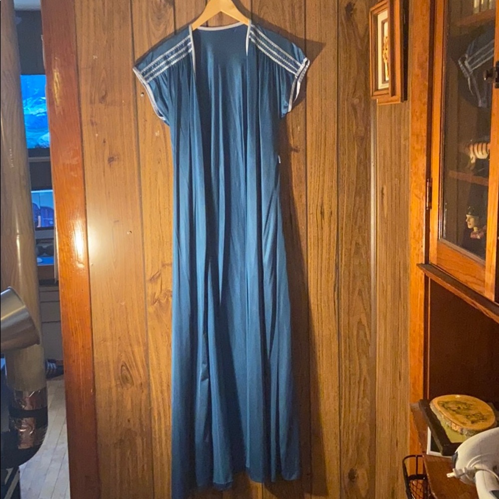 Shear silky blue nightgown